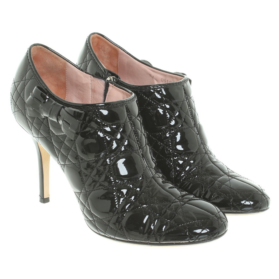 Christian Dior Patent leather ankle boots in black