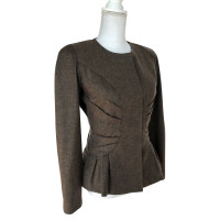 Oscar De La Renta Jacket/Coat Wool in Brown