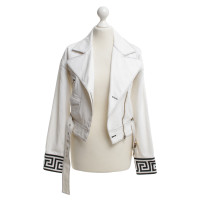 Versace biker jacket in bianco