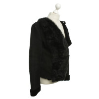 Armani Leather jacket with fur detail