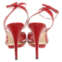 Dolce & Gabbana Sandalen aus Leder in Rot