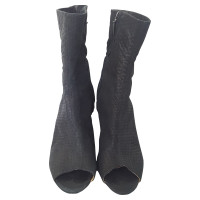 Acne Black peep toe leather boot