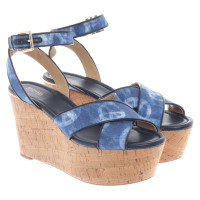 Michael Kors Wedges Canvas in Blue