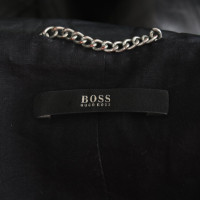 Hugo Boss Jacke/Mantel aus Leder in Schwarz