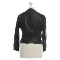 Karen Millen Leather jacket with knitted inserts