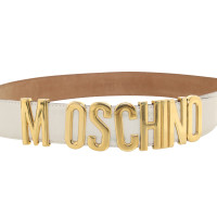 Moschino Leather riem in crème