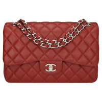 Chanel Classic Flap Bag Jumbo in Pelle in Rosso