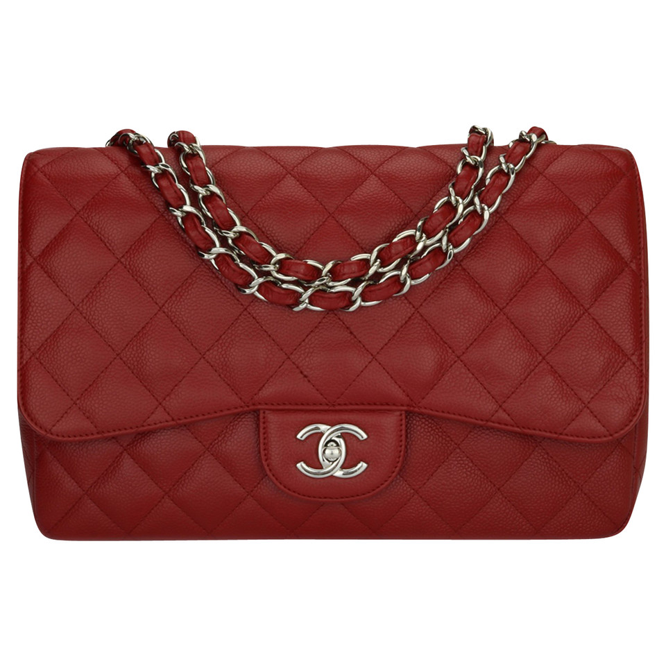 Chanel Classic Flap Bag Medium in Pelle in Rosso