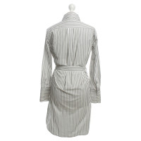 Equipment Blusen-Kleid mit Streifenmuster in Schwarz/Weiß