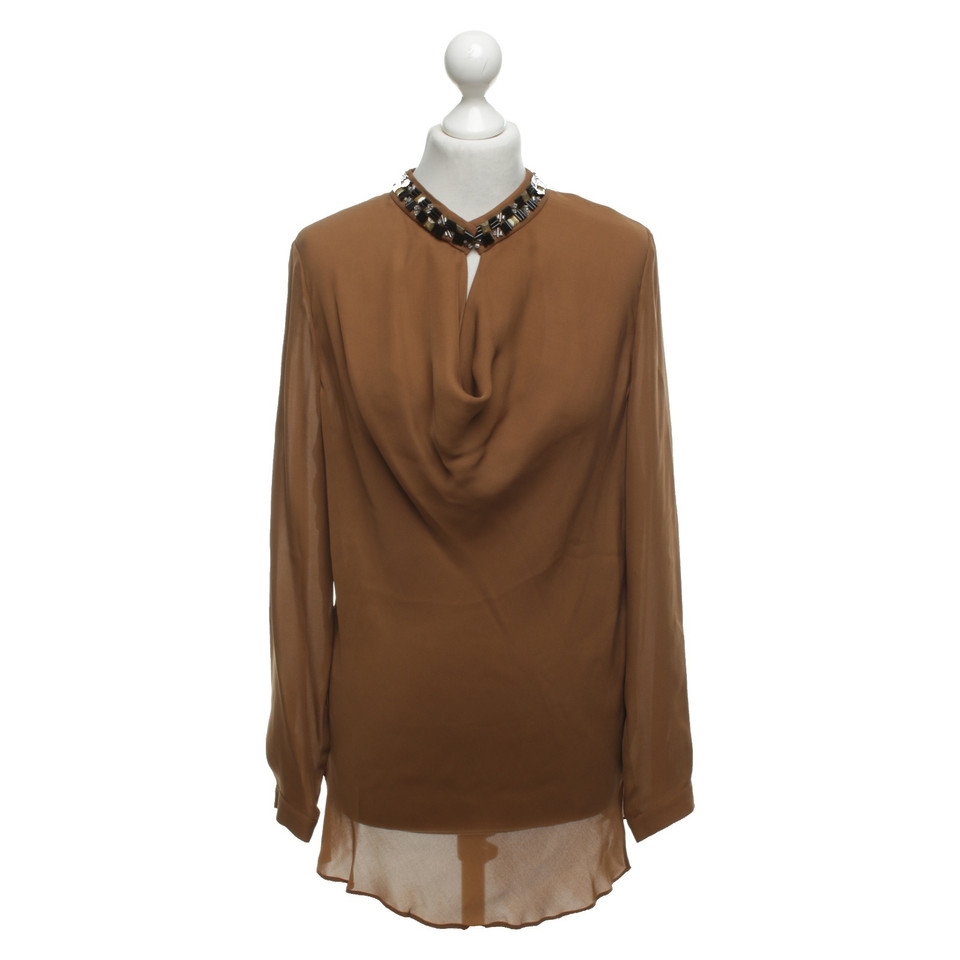 Laurèl Zijden blouse in bruin