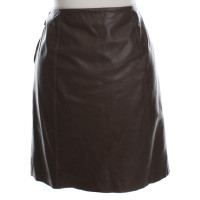 Max Mara Leather skirt in Brown