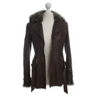 Karen Millen Leather jacket with faux fur trim