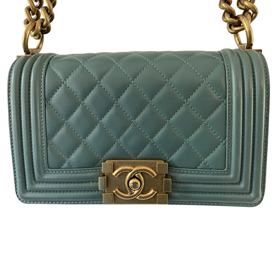 Chanel Boy Small en Cuir en Turquoise