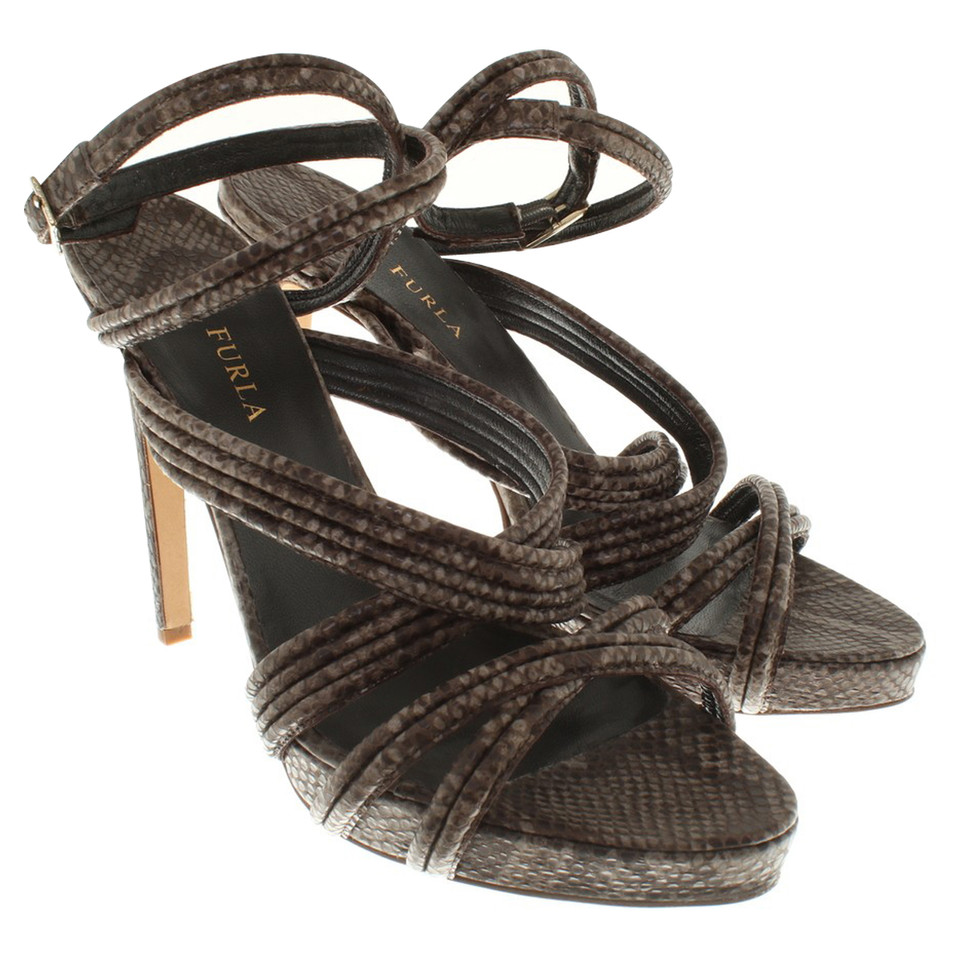 Furla Sandals with reptile embossing
