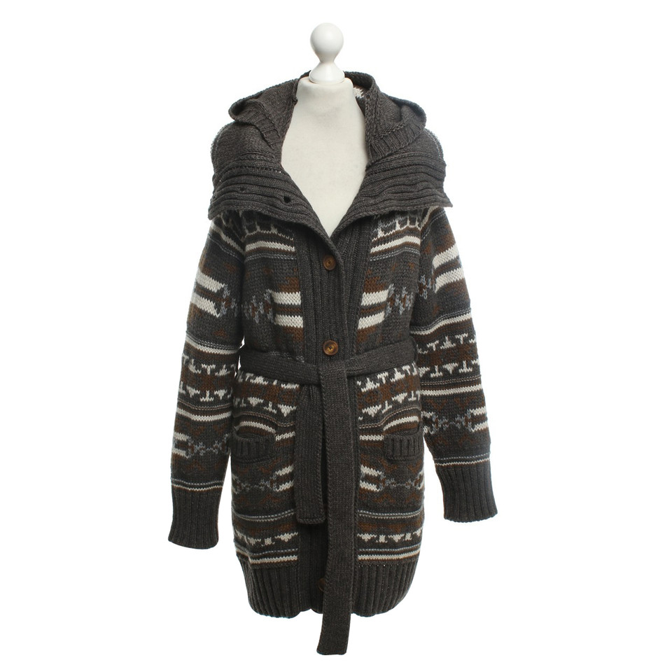 Drykorn Knitted coat with Norwegian pattern