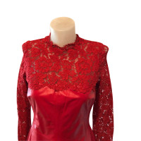 Valentino Garavani Kleid aus Leder in Rot