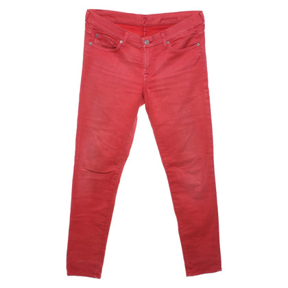 7 For All Mankind Jeans en Coton en Rouge