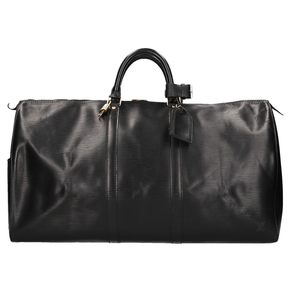 Louis Vuitton Keepall 55 aus Leder in Schwarz