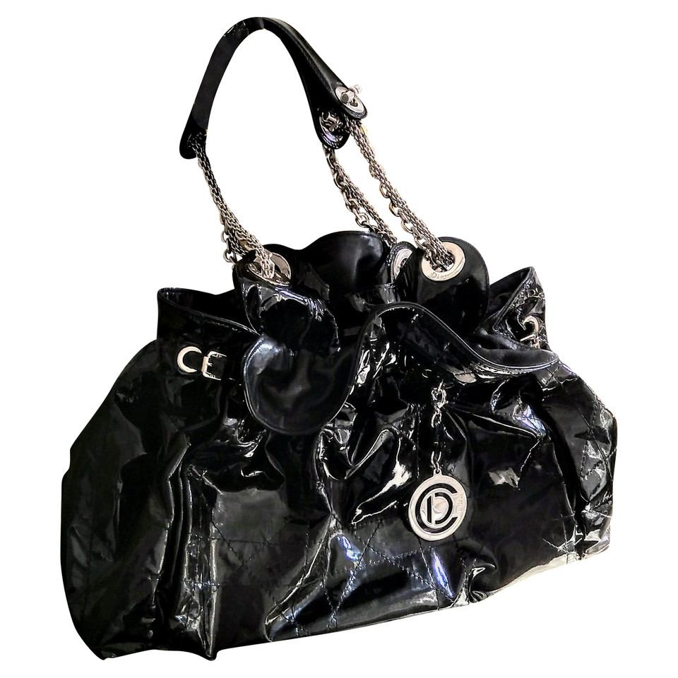 Christian Dior Shoulder bag Patent leather in Black