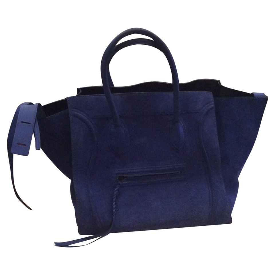 Céline Phantom Luggage aus Wildleder in Blau
