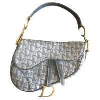 Christian Dior Saddle Bag Leer in Blauw