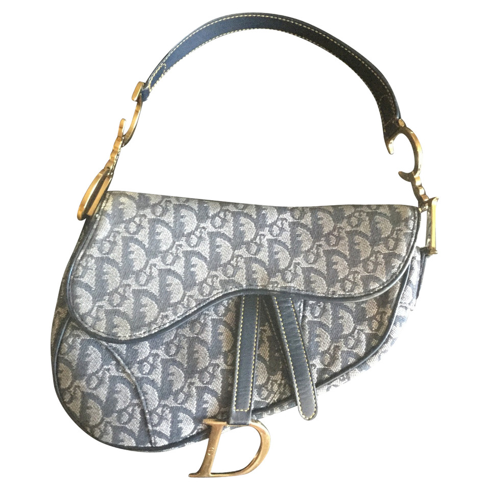 Christian Dior Saddle Bag Leather in Blue