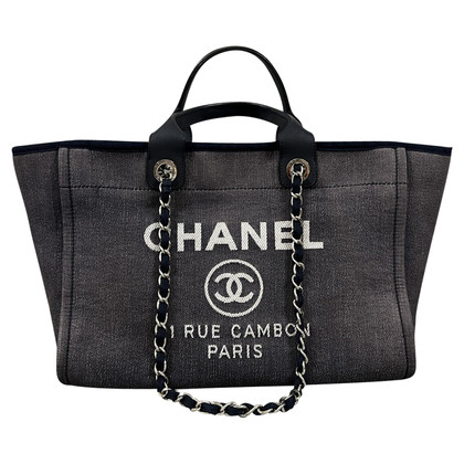 Chanel Deauville Tote Jeans fabric in Blue