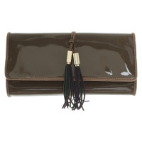 Versace Clutch Bag Patent leather in Taupe