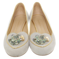 Charlotte Olympia Slippers/Ballerina's Suède in Grijs