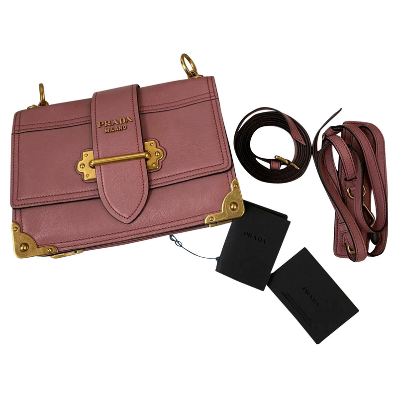 Prada Cahier Leather in Pink - Second 