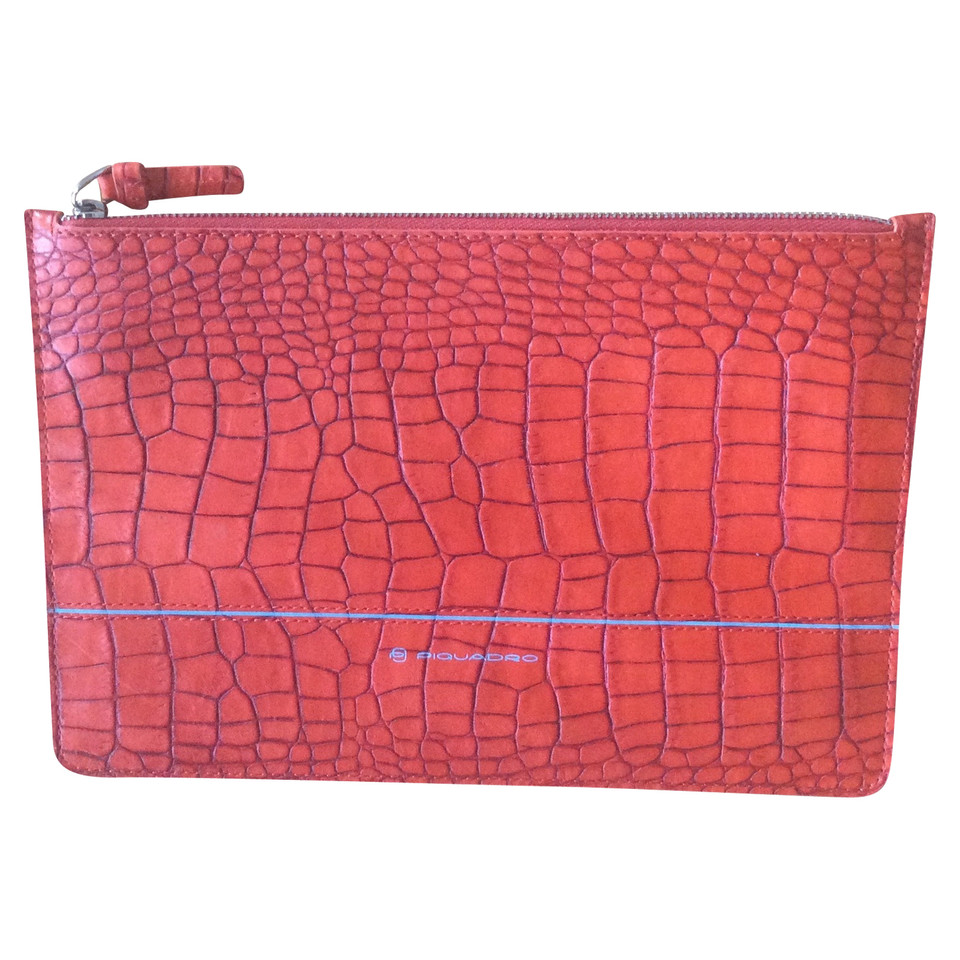 Piquadro Clutch Bag Leather in Orange