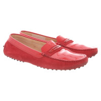 Tod's Slippers/Ballerina's Leer in Rood