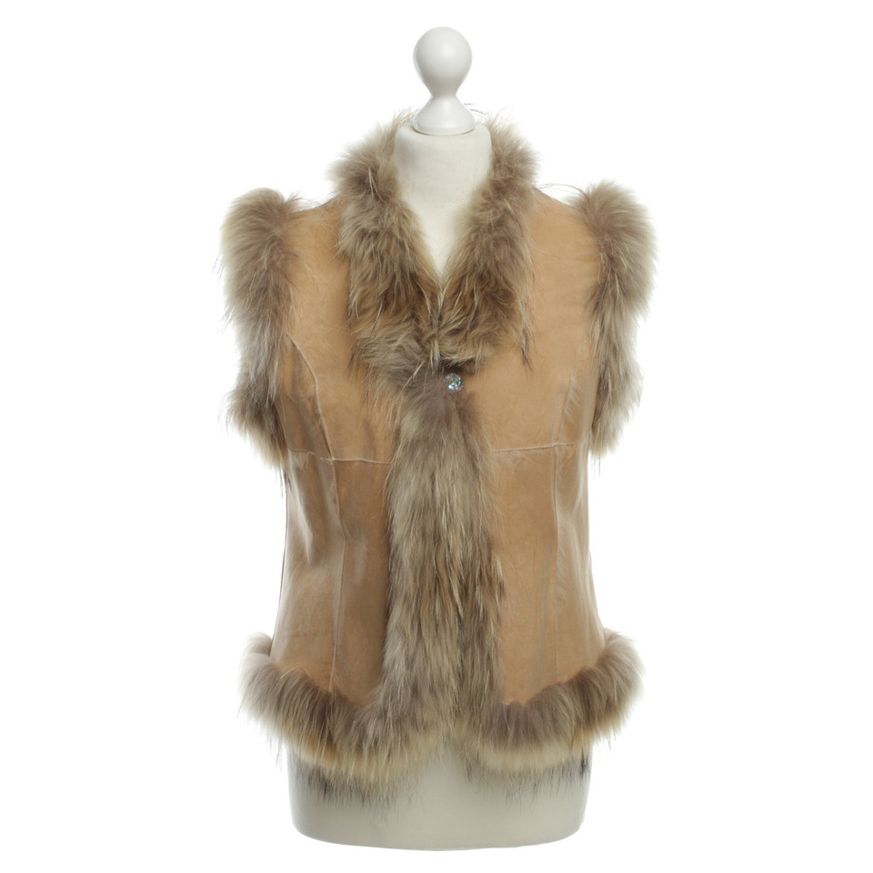 Other Designer Queen for a day - fur vest in beige