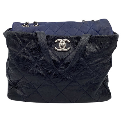 Chanel Portobello Tote Bag aus Leder in Blau
