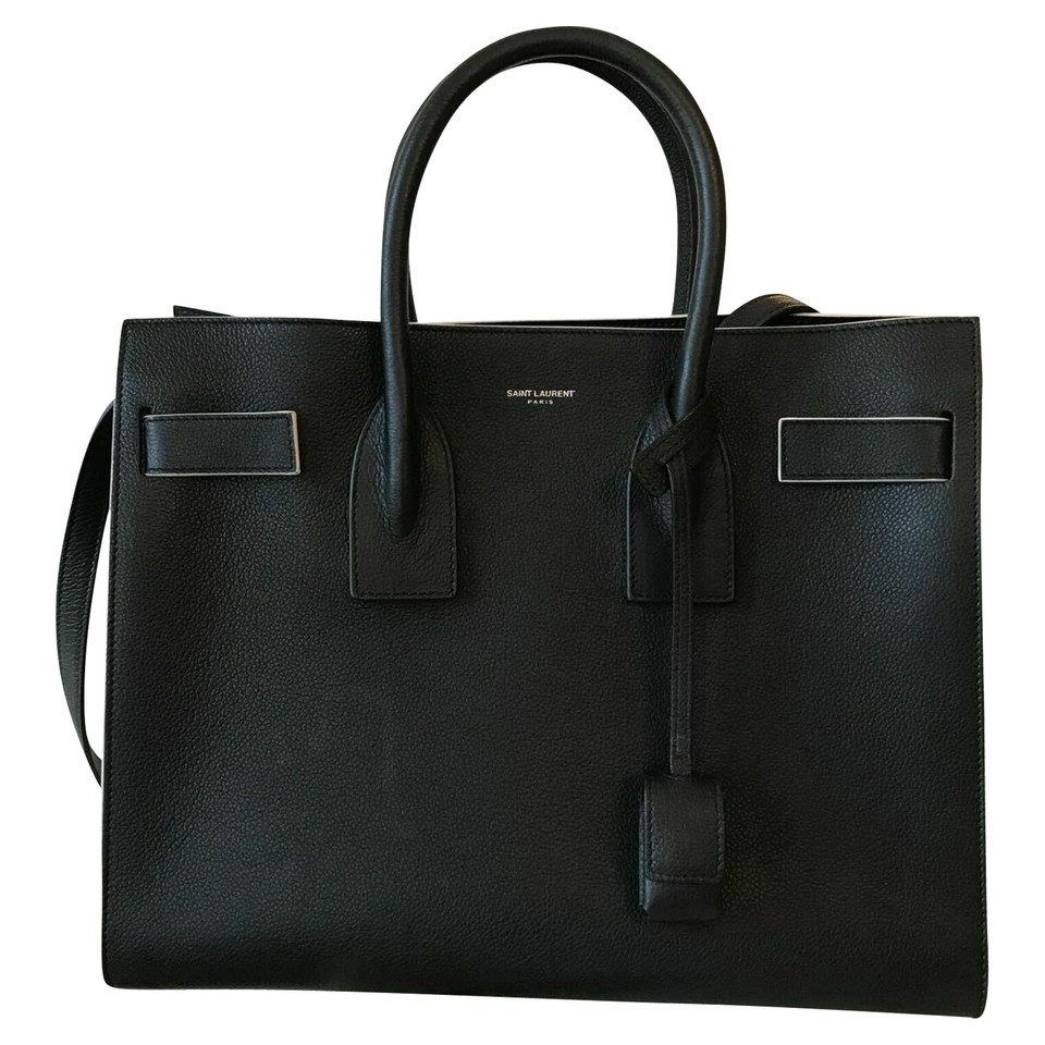 Saint Laurent Sac De Jour aus Leder in Schwarz