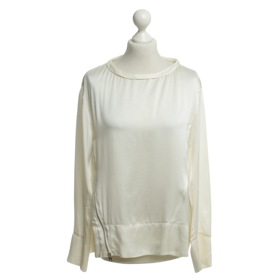 Dondup Zijden blouse in crème wit