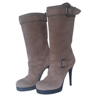 Giuseppe Zanotti Suede boots with high wooden heels
