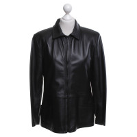 Versace Veste en cuir noir