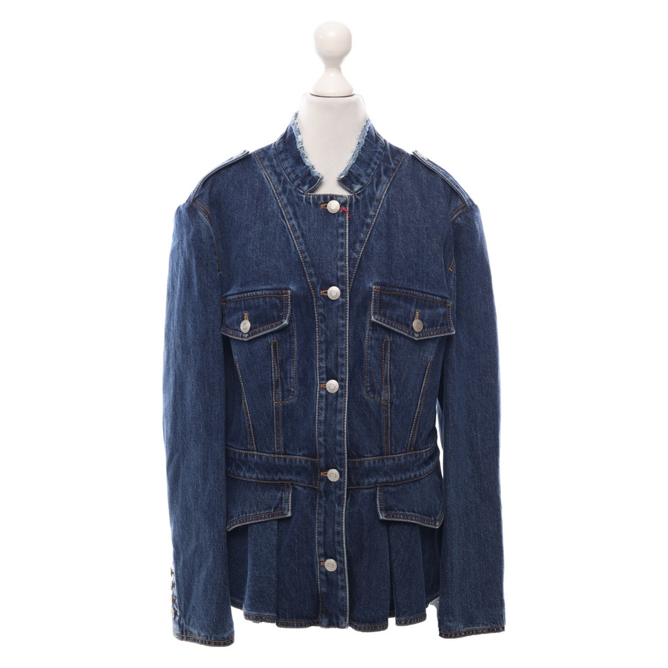 Alexander McQueen Jacket/Coat Cotton in Blue