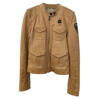 Blauer Giacca/Cappotto in Pelle in Beige