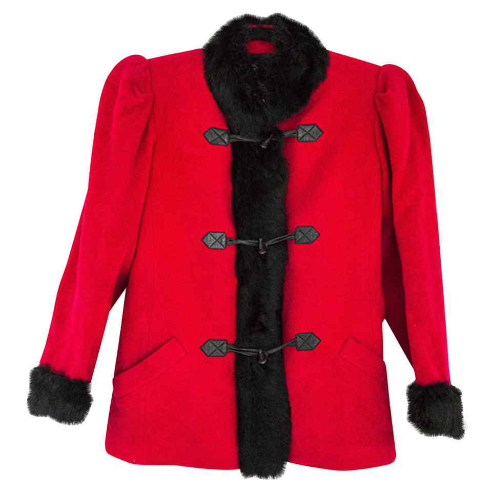 Yves Saint Laurent Jacket/Coat Wool in Red