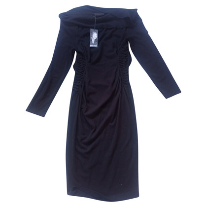 Barbara Schwarzer Kleid aus Baumwolle in Schwarz