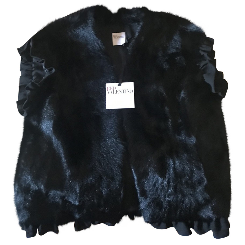 Red Valentino Top Fur in Black