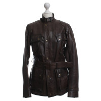 Belstaff Brown leather jacket with belt