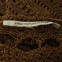Diane Von Furstenberg Gold-colored crochet dress