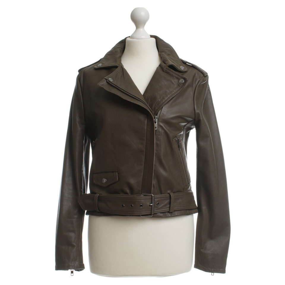 Muubaa Veste en cuir vert olive