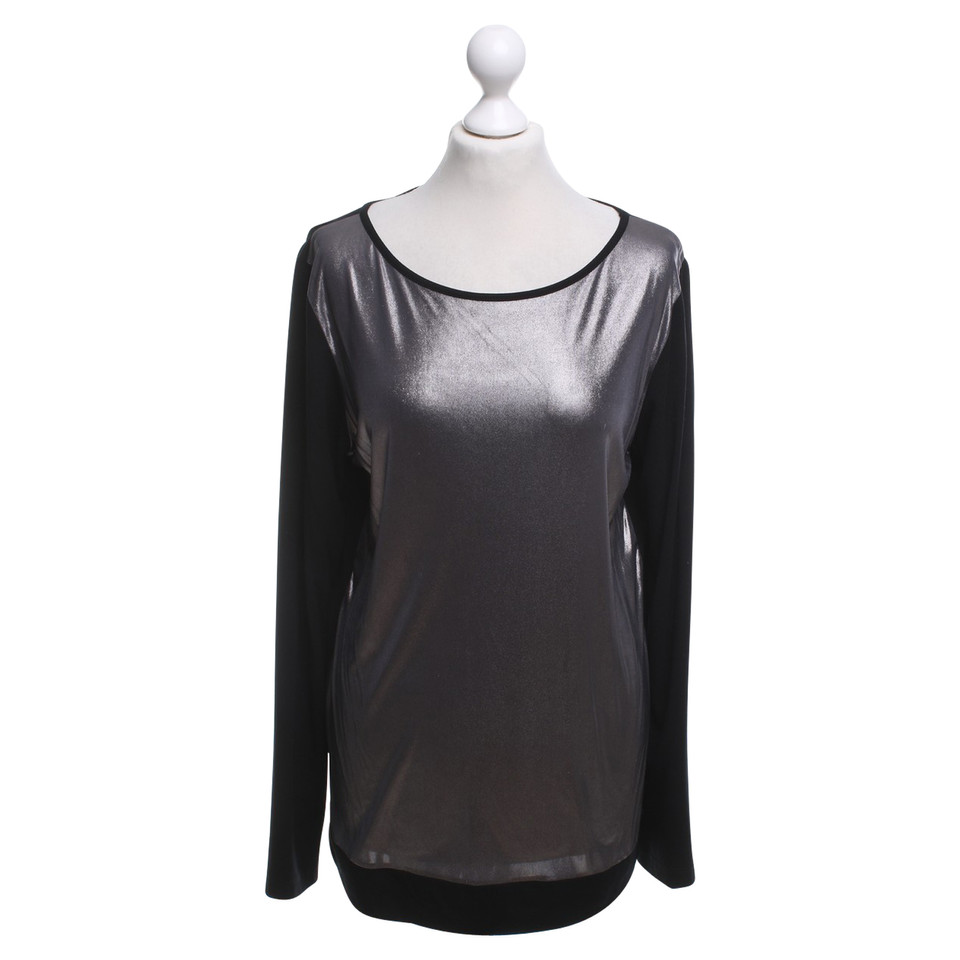 Piu & Piu Top en noir / argent