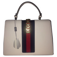 Gucci Sylvie Bag Medium in Pelle in Bianco