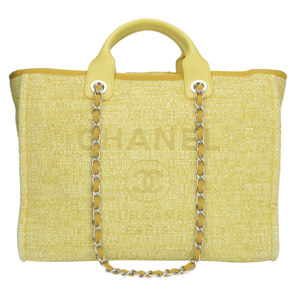 Chanel Tote Bag aus Canvas in Gelb