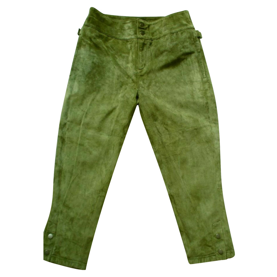 Stefanel Trousers Leather in Olive